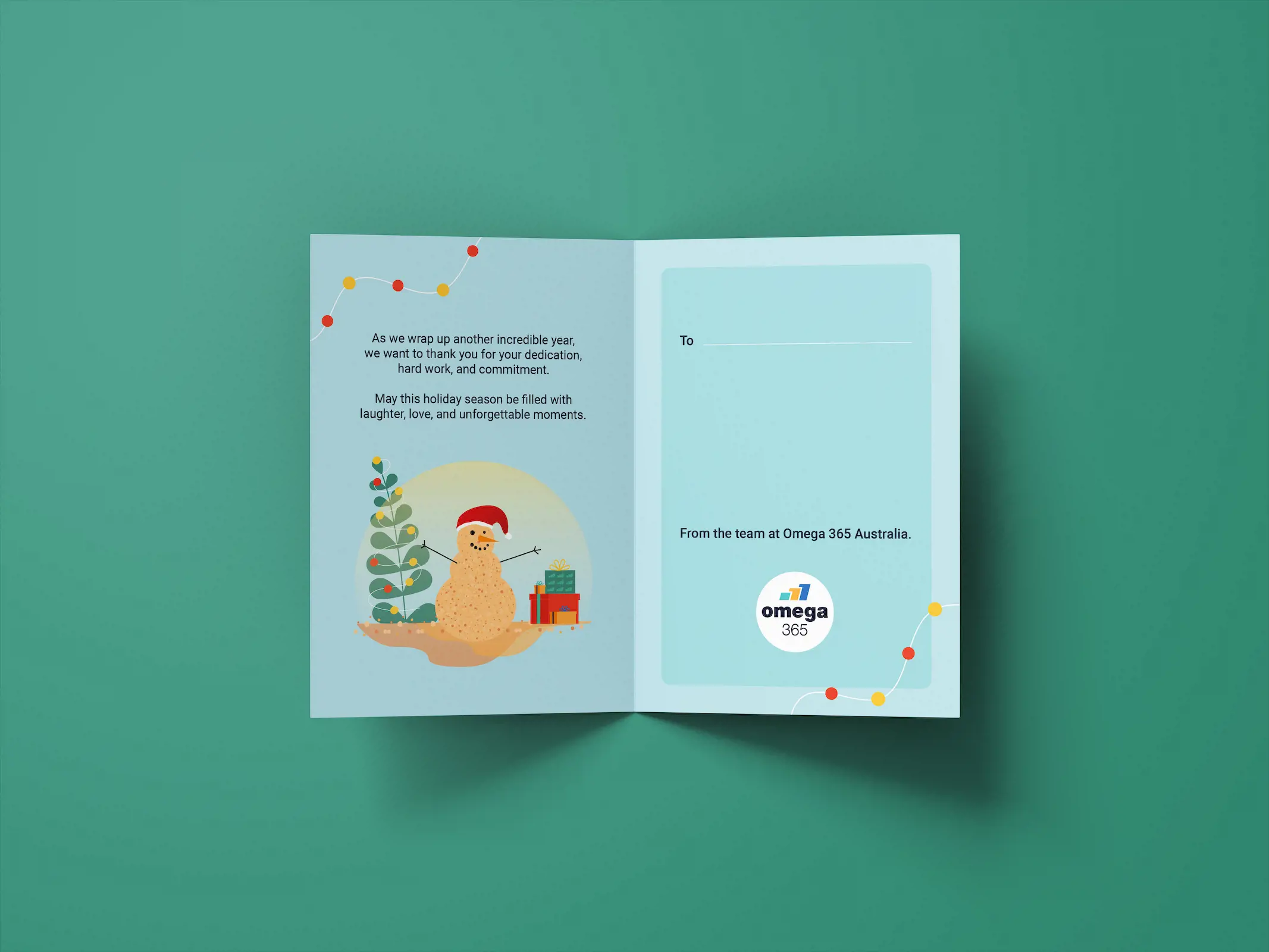 Holiday cards for Omega 365 Australia