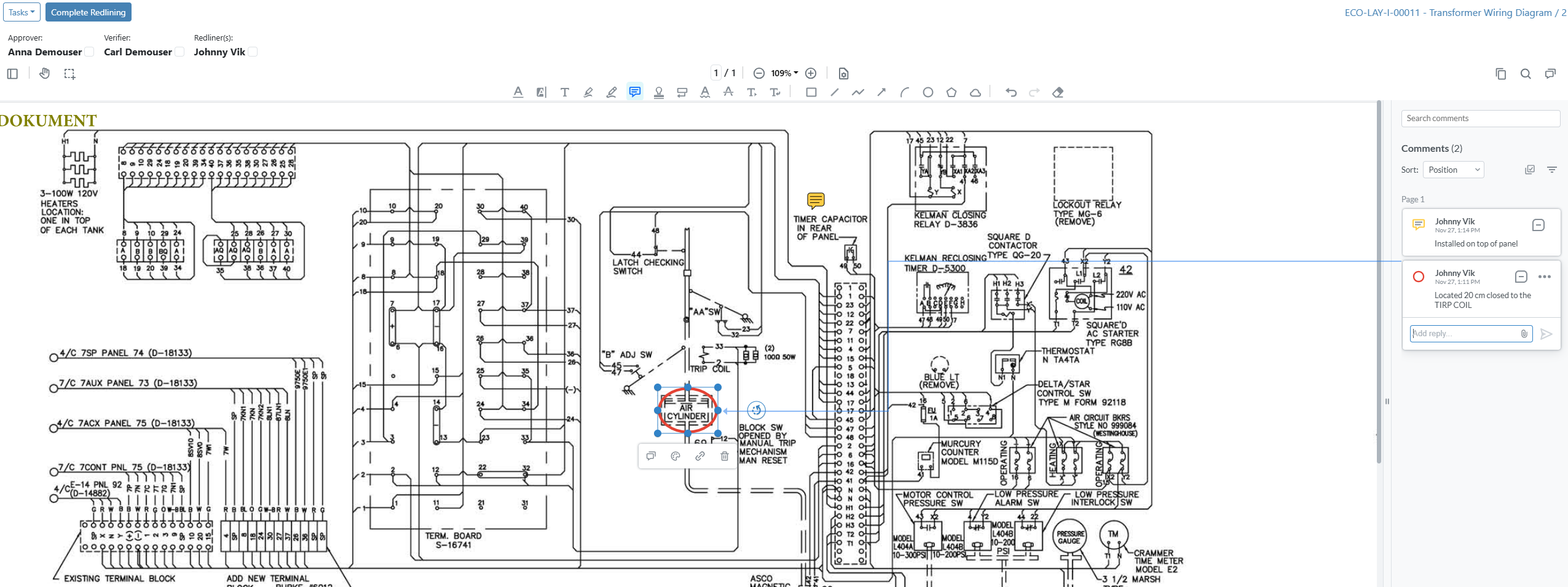 Manage the redlining process